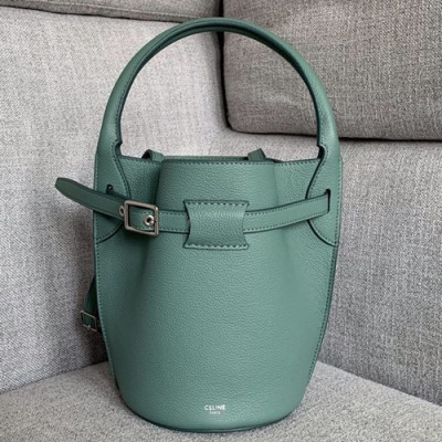 Celine 2019 Leather Nano Bigbag Bucket Tote Shoulder Bag,21CM - 셀린느 2019 레더 나노 빅백 버킷 토트 숄더백 ,189750-10,21CM,블루그린