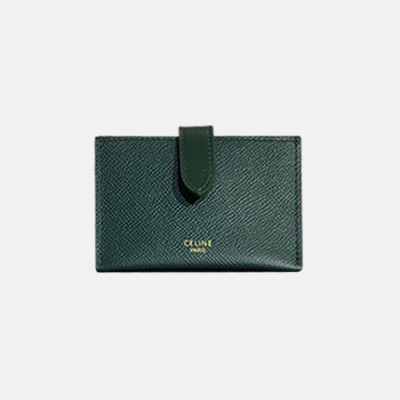 Celine 2019 Ladies Card Purse,11cm - 셀린느 2019 여성용 레더 카드 퍼스,CELW0031,11cm.그린