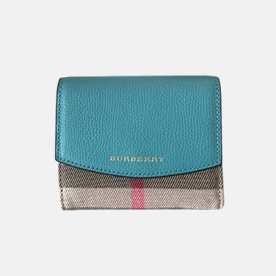 Burberry 2019 Ladies Leather Wallet - 버버리 2019 여성용 레더 반지갑 BURW0077.Size(11CM).블루