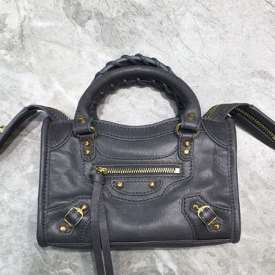 Balenciaga 2019 City Leather Super Mini Tote Shoulder Bag,18CM - 발렌시아가 2019 시티 레더 슈퍼 미니 토트 숄더백,BGB0389,18CM,다크그레이