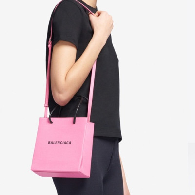 Balenciaga 2019 Leather  Mini Tote Shopper Bag,21.5CM - 발렌시아가 2019 레더 미니 토트 쇼퍼백,BGB0399,21.5CM,핑크