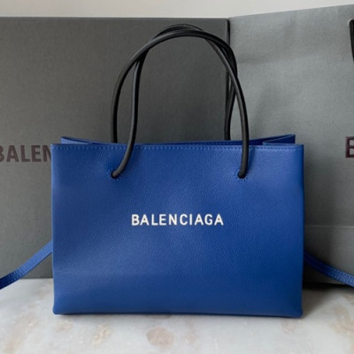 Balenciaga 2019 Leather Tote Shoulder Bag,25CM - 발렌시아가 2019 레더 토트 숄더백,BGB0404,25CM,블루