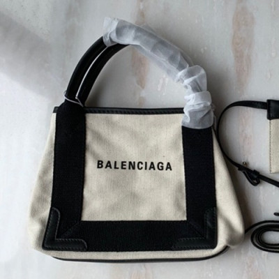 Balenciaga 2019 Canvas Tote Shoulder Bag,24CM - 발렌시아가 2019 캔버스 토트 숄더백,BGB0408,24CM,블랙