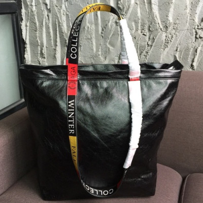 Balenciaga 2019 Leather Medium Tote Shoulder Shopper Bag,38CM - 발렌시아가 2019 레더 남여공용 미듐 토트 숄더 쇼퍼백,BGB0411,38CM,블랙