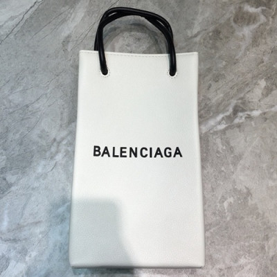 Balenciaga 2019 Leather Super Mini Tote Shoulder Bag / Phone Bag,23CM - 발렌시아가 2019 여성용 레더 슈퍼 미니 토트 숄더백 / 폰 백,BGB0423,23CM,화이트