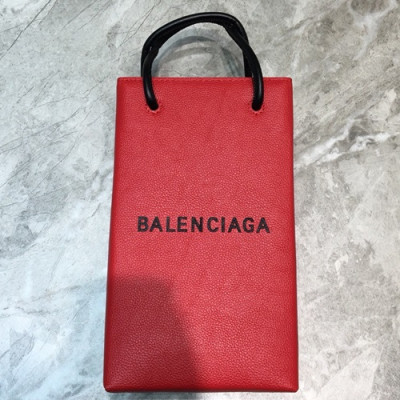 Balenciaga 2019 Leather Super Mini Tote Shoulder Bag / Phone Bag,23CM - 발렌시아가 2019 여성용 레더 슈퍼 미니 토트 숄더백 / 폰 백,BGB0427,23CM,레드