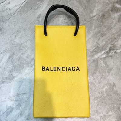 Balenciaga 2019 Leather Super Mini Tote Shoulder Bag / Phone Bag,23CM - 발렌시아가 2019 여성용 레더 슈퍼 미니 토트 숄더백 / 폰 백,BGB0430,23CM,옐로우