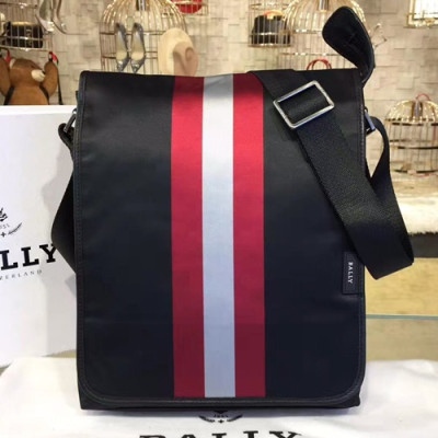 Bally 2019 Nylon & Leather Shoulder Bag,33cm  - 발리 2019 나일론 & 레더 남성용 숄더백 BALB0063,33cm,블랙