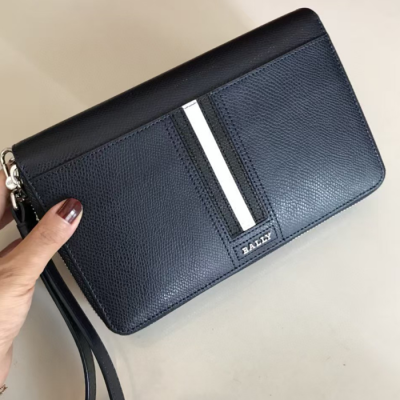 Bally 2025 Leather Clutch Bag - 발리 2025 레더 남성용 클러치백  BALB0075,네이비