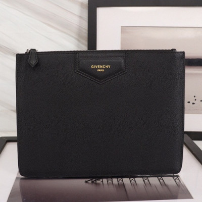 Givenchy 2019 Leather Clutch Bag,30cm - 지방시 2019 레더 남여공용 클러치백 GVB0119,30cm,블랙