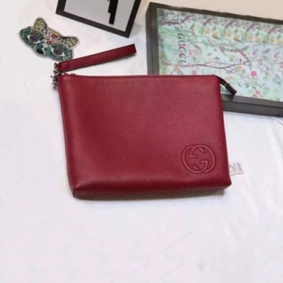 Gucci 2019 Leather Clutch Bag ,30CM - 구찌 2019 레더 남성용 클러치백 322054,GUB0781,30cm,레드