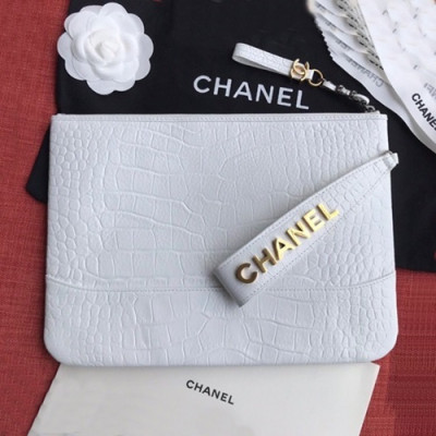 Chanel 2019 Leather Women Clutch Bag ,27.5CM - 샤넬 2019 레더 여성용 클러치백,CHAB1102,27.5CM,화이트