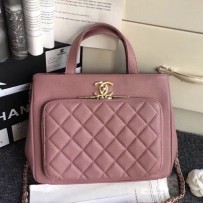 Chanel 2019 Leather Small Tote Shoulder Bag ,26CM - 샤넬 2019 레더 스몰 토트 숄더백  CHAB1113,26CM,퍼플핑크