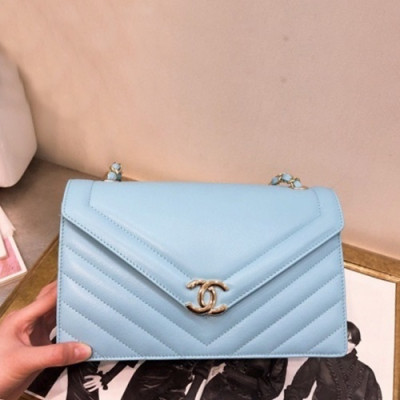 Chanel 2019  Women Large Flap Chain Shoulder Bag,26CM - 샤넬 2019 여성용 라지 플랩 체인 숄더백 ,CHAB1139,26CM,스카이블루