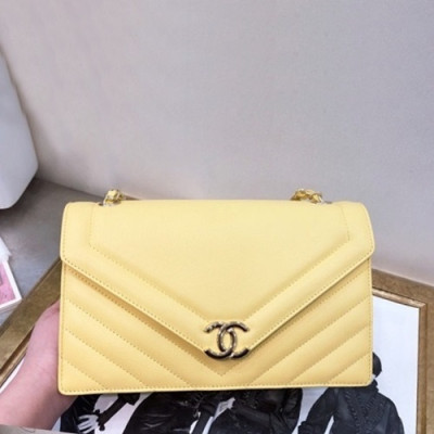 Chanel 2019  Women Large Flap Chain Shoulder Bag,26CM - 샤넬 2019 여성용 라지 플랩 체인 숄더백 ,CHAB1140,26CM,옐로우