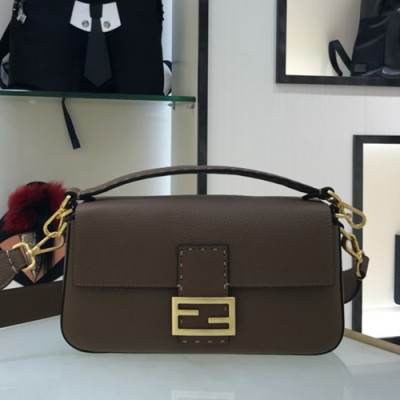 Fendi 2019 Baguette Leather Tote Shoulder Bag, 28cm - 펜디 2019 바게트 레더 토트 숄더백,FENB0447,28cm,브라운