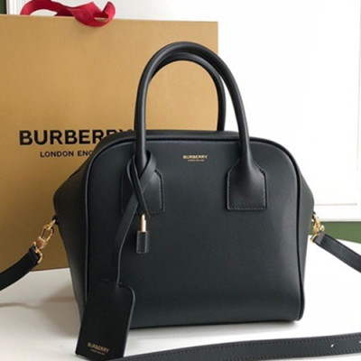 Burberry 2019 Leather Tote Shoulder Bag, 34cm - 버버리 2019 여성용 레더 토트 숄더백 ,BURB0373,34cm,블랙