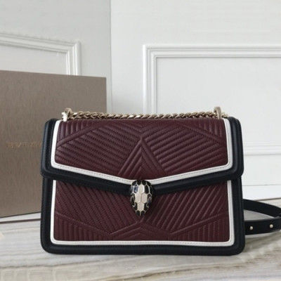 Bvlgari 2019 Serpenti Forever Chain Shoulder Bag,24CM - 불가리 2019 세르펜티 포에버 체인 숄더백,BVLB0131,24cm,다크와인