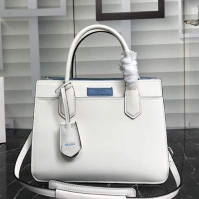 Prada 2019 Dual Women Tote Shoulder Bag,28CM - 프라다 2019 듀얼 여성용 토트 숄더백 ,1BA178-5,28cm,화이트