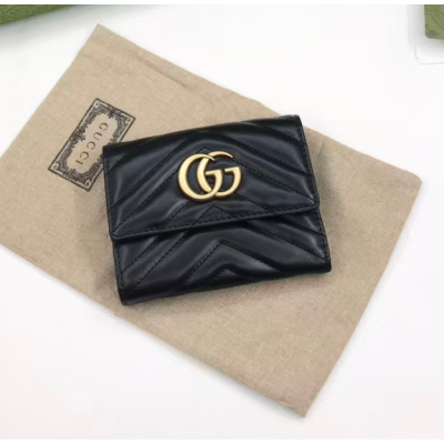 Gucci 2019 Marmont Matelasse Wallet  474802 - 구찌 마몬트 마틀라세 여성용 반지갑  GUW0040.Size(12.5cm).블랙