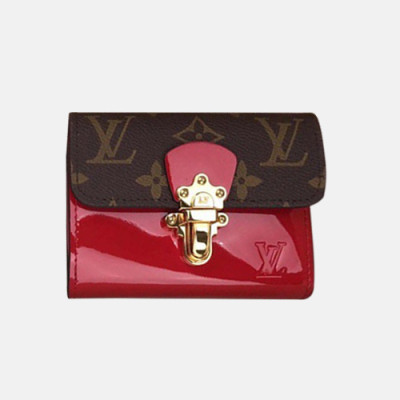 Louis Vuitton 2019 Cherrywood Compact Wallet M61912 - 루이비통 여성용 체리우드 컴팩트 월릿 반지갑 LOUW0230.Size(12cm).레드+브라운