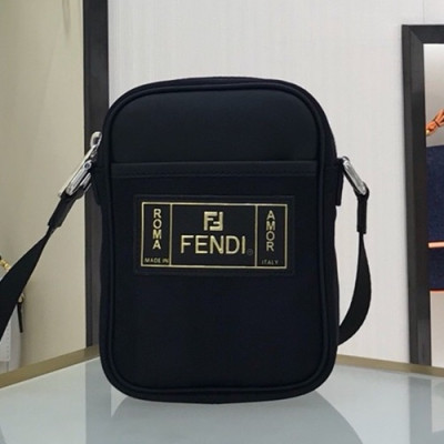 Fendi 2019 Canvas & Leather Shoulder Bag, 19cm - 펜디 2019 캔버스&레더 남여공용 숄더백,FENB0462,19cm,블랙