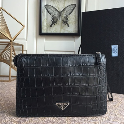 Prada 2019 Mens Clutch Bag,26CM - 프라다 2019 남성용 클러치백 2VF001-3,26CM,블랙