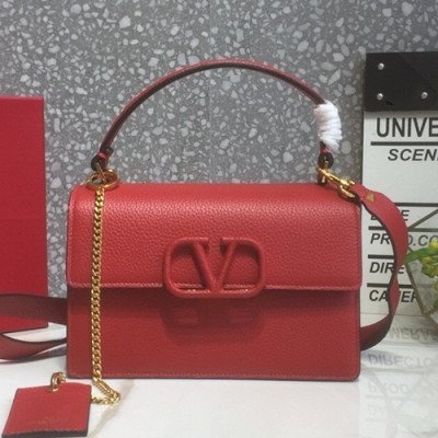 Valentino 2019 Leather Garavani Vsling Tote Shoudler Cross Bag,19/21.5CM - 발렌티노 2019 레더 가라바니 브이슬링 토트 숄더 크로스백,VTB0784,19/21.5CM,레드