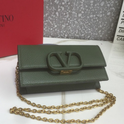 Valentino 2019 Leather Vsling Shoudler Cross Bag,18.5CM - 발렌티노 2019 레더 브이슬링 숄더 크로스백,VTB0795,18.5CM,그린