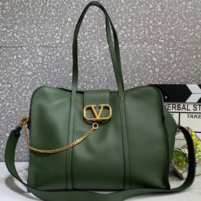 Valentino 2019 Leather Large Tote Shoudler Shopper Bag,35CM - 발렌티노 2019 레더 라지 토트 숄더 쇼퍼백,VTB0804,35CM,그린