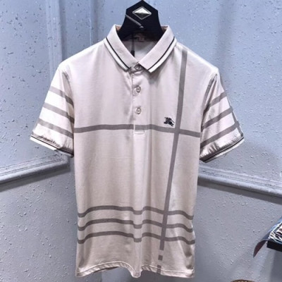 Burberry 2019 Mens Logo Silket Short Tshirt- 버버리 남성 로고 실켓 반팔티 BURTS0060.Size(M- 3XL).베이지