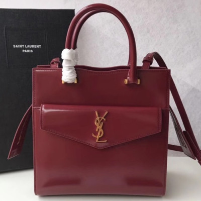 Saint Laurent 2019 Uptown Leather Small Tote Shoulder Bag,23cm - 입생로랑 2019 여성용 업타운 레더 스몰 토트 숄더백 561203, SLB0489,23cm,레드