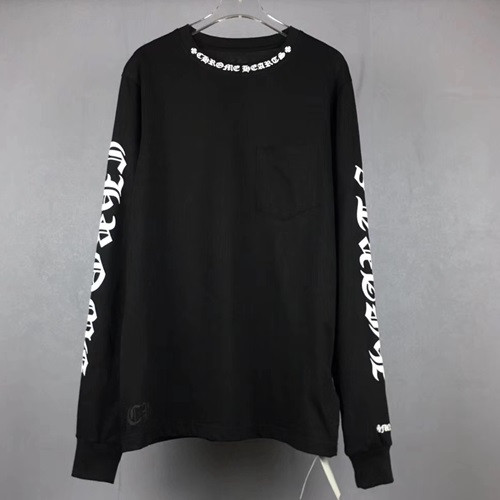 Chrome Hearts 2019 Mm/Wm Logo Cotton T Shirt  - 크롬하츠 2019 남자 로고 울프 코튼 긴팔티셔츠 CHRTS0013.Size(S-XL).블랙