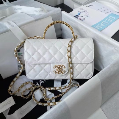 Chanel 2023 Women  Chain Leather Shoulder Bag 1112 ,24CM - 샤넬 2023 여성용 체인 레더 숄더백1112 - CHAB1179,24CM,화이트