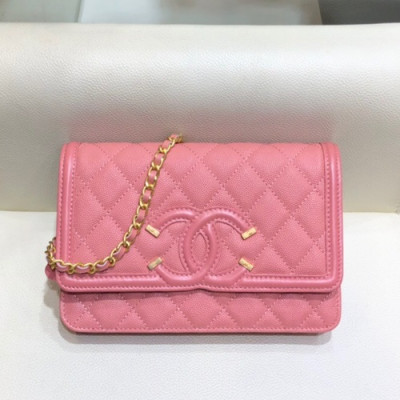 Chanel 2019 WOC Chain Cross Bag,19CM - 샤넬 2019 WOC 체인 크로스백,CHAB1181,19CM,핑크