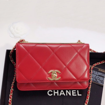 Chanel 2019 WOC Chain Cross Bag,19CM - 샤넬 2019 WOC 체인 크로스백,CHAB1084,19CM,레드