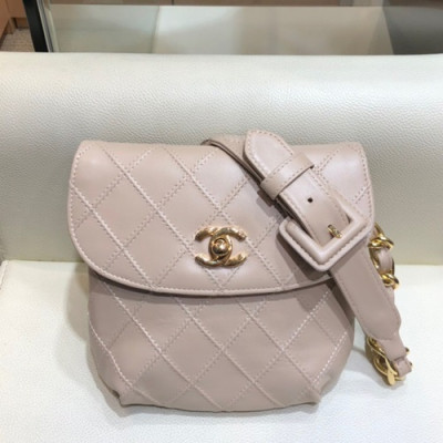 Chanel 2019 Women Leather Belt Bag ,17CM - 샤넬 2019 여성용 레더 벨트백,CHAB1211,17CM,베이지