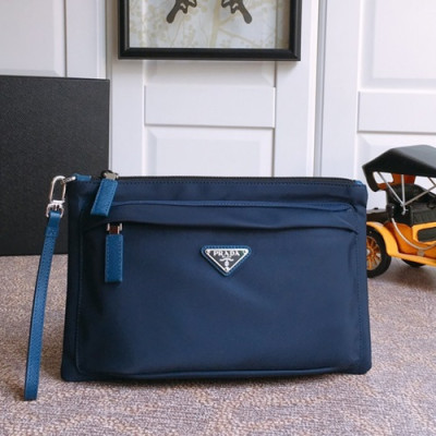 Prada 2019 Nylon Mens Clutch Bag ,28CM - 프라다 2019 나일론 남성용 클러치백 2NH007-4,28CM,다크블루