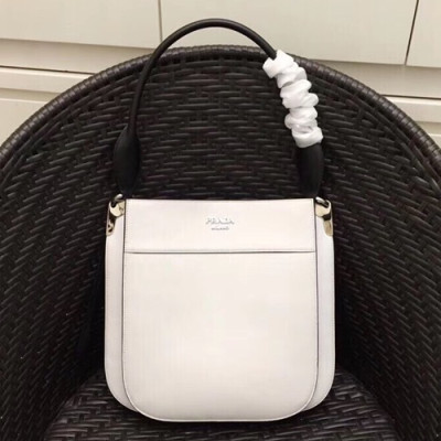 Prada 2019 Margit Leather Tote Bag,29cm - 프라다 2019 마르기트 레더 여성용 토트백 ,1BC076-2, 29cm,화이트