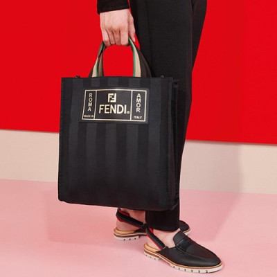 Fendi 2019 Canvas Tote Shopper Bag ,40CM - 펜디 2019 캔버스 남여공용 토트 쇼퍼백  FENB0471,40CM,블랙