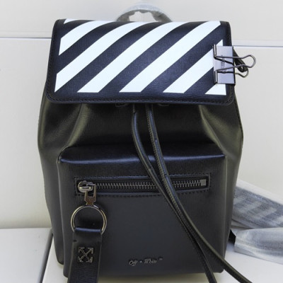 Off White 2019 Leather Back Pack,24cm - 오프화이트 2019 레더 남여공용 백팩 OFFB0078,24cm,블랙