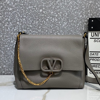 Valentino 2019 Leather Vsling Small Shoudler Bag,23CM - 발렌티노 2019 레더 브이슬링 스몰 숄더백,VTB0808,23CM,그레이