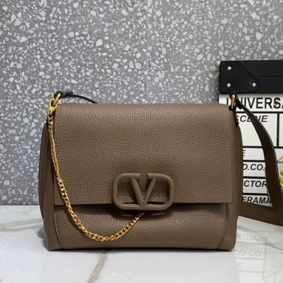 Valentino 2019 Leather Vsling Large Shoudler Bag,27.5CM - 발렌티노 2019 레더 브이슬링 라지 숄더백,VTB0812,27.5CM,브라운