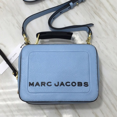 Mark Jacobs 2019 Leather Women Box Tote Shoulder Bag,20cm - 마크제이콥스 2019 레더 여성용 박스 토트 숄더백,MJB0133,20cm,블루