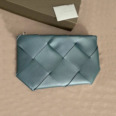 Bottega Veneta 2019 Leather Clutch Bag,35cm - 보테가 베네타 2019 레더 남여공용 클러치백,577771, BVB0355,35cm,네이비그린