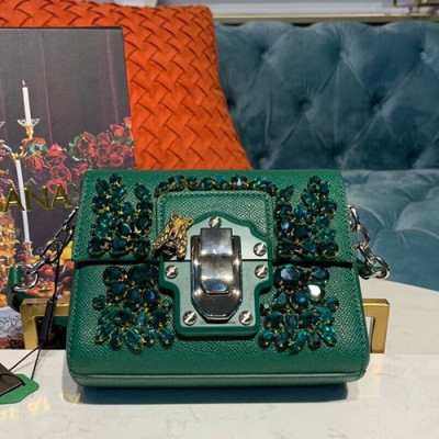 Dolce&Gabbana 2019 Leather Shoulder Bag ,16.5CM - 돌체 앤 가바나 2019 레더 여성용 숄더백 DGB0005 ,16.5cm,그린