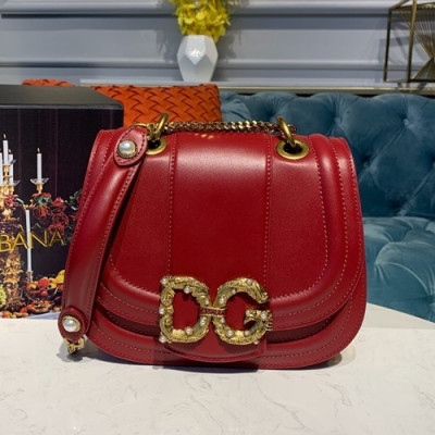 Dolce&Gabbana 2019 Leather Shoulder Cross Bag ,22.5CM - 돌체 앤 가바나 2019 레더 여성용 숄더 크로스백 DGB0027,22.5cm,다크레드