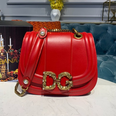 Dolce&Gabbana 2019 Leather Shoulder Cross Bag ,22.5CM - 돌체 앤 가바나 2019 레더 여성용 숄더 크로스백 DGB0031,22.5cm,레드