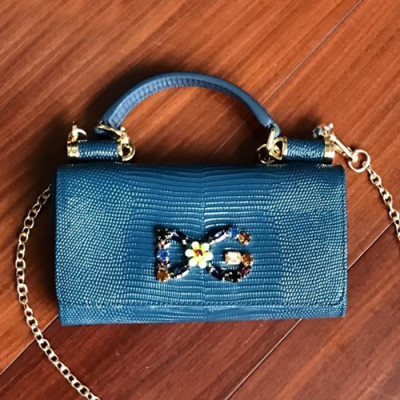 Dolce&Gabbana 2019 Leather Phone Bag / Tote Shoulder Cross Bag ,19CM - 돌체 앤 가바나 2019 레더 여성용 폰백 / 토트 숄더 크로스백 DGB0043,19cm,블루