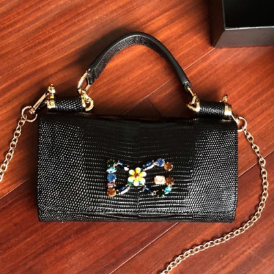 Dolce&Gabbana 2019 Leather Phone Bag / Tote Shoulder Cross Bag ,19CM - 돌체 앤 가바나 2019 레더 여성용 폰백 / 토트 숄더 크로스백 DGB0044,19cm,블랙